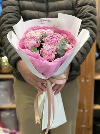 10'lu Pembe Şakayık Buketi