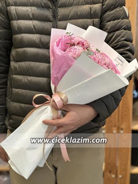 10'lu Pembe Şakayık Buketi