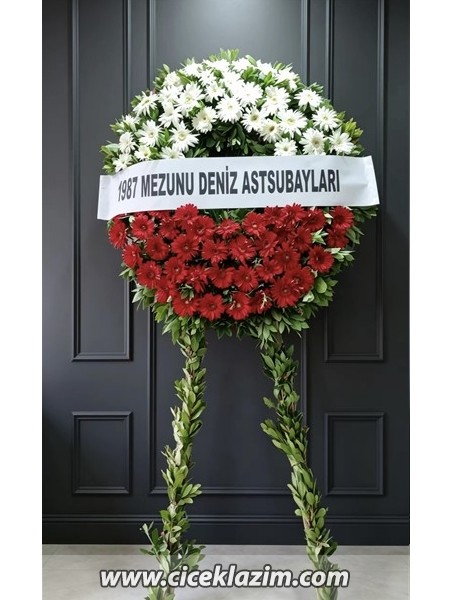XL Kırmızı Beyaz Cenaze Çelengi