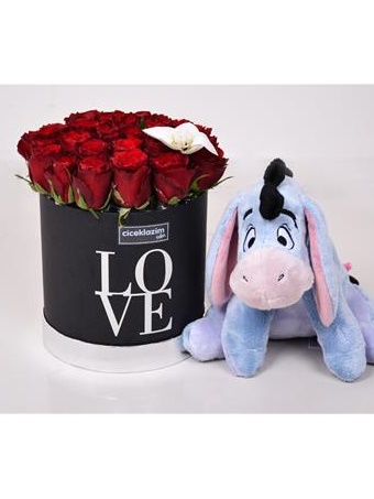 Lisanslı Eeyore Ve Love Kutuda Güller 