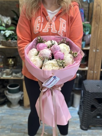 Pembe Beyaz Şakayık Buketi